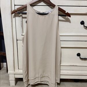 Violet & Claire Cream Chiffon Sleeveless Shell Top